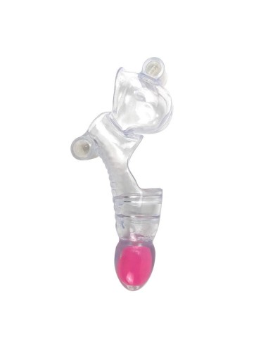 Funda para el Pene y Testiculos 3 Balas Vibradoras Transparente