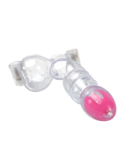 Funda para el Pene y Testiculos 3 Balas Vibradoras Transparente Funda para el Pene y Testiculos 3 Balas Vibradoras Transparente
