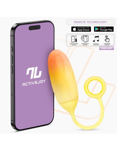 Huevo con APP Silicona Doble Capa Amarillo Naranja