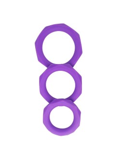 Set de 3 Anillos para el Pene Silicona Purpura 2