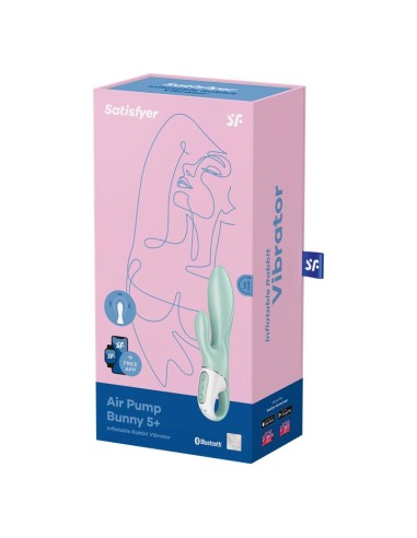 Vibrador con Funcion de Inflado Air Pump Bunny 5 con APP Satisfyer Connect