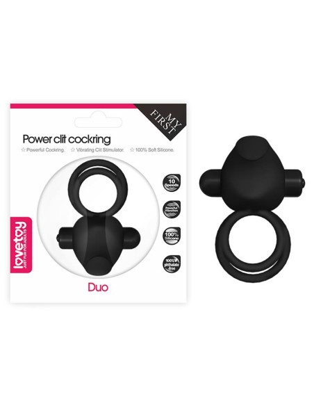 Anillo Vibrador Doble Power Clit Duo Negro