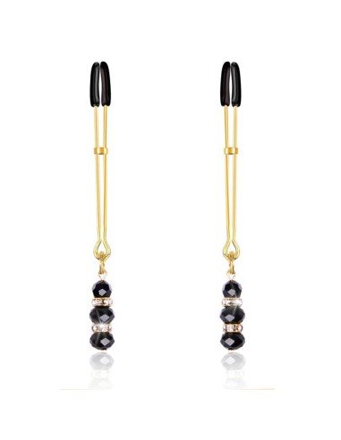 Pinzas para Pezones con Bolas de Cristal Dorado