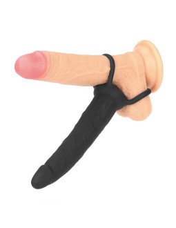 Dildo Anal con Doble Anillo Negro 2