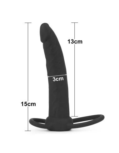 Dildo Anal con Doble Anillo Negro
