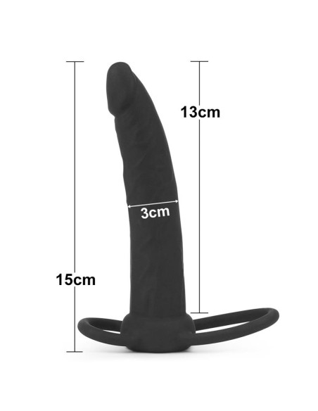 Dildo Anal con Doble Anillo Negro
