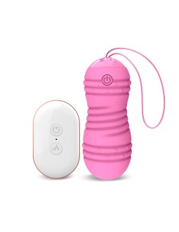 Hiibo Huevo Vibrador con Rotacion Control Remoto USB Silicona Rosa 2