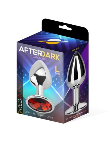 Plug Anal con Joya Rojo Rubi Talla L Aluminio