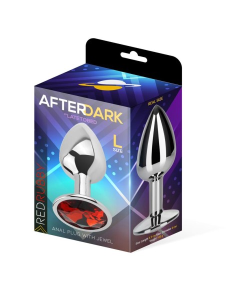 Plug Anal con Joya Rojo Rubi Talla L Aluminio