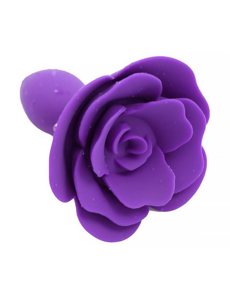 Plug Anal de Silicona con Rosa Purpura