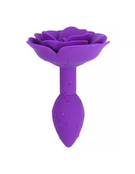 Plug Anal de Silicona con Rosa Purpura