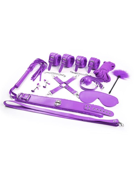 Set Bondage de 10 Piezas Purpura Set Bondage de 10 Piezas Purpura