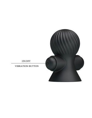 Funda para los Pezones con Vibracion Negro
