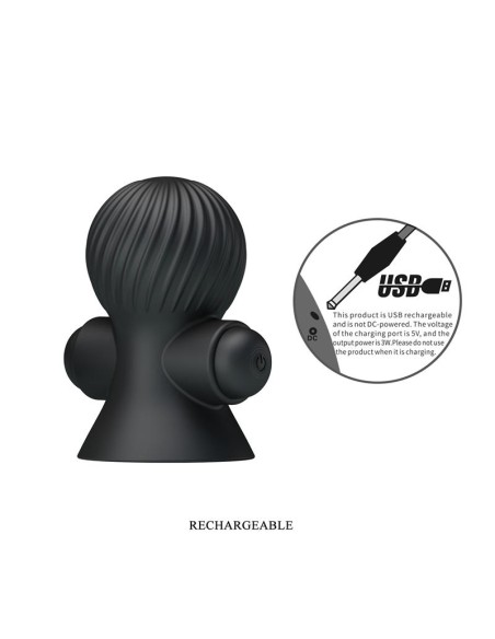 Funda para los Pezones con Vibracion Negro