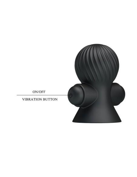 Funda para los Pezones con Vibracion Negro