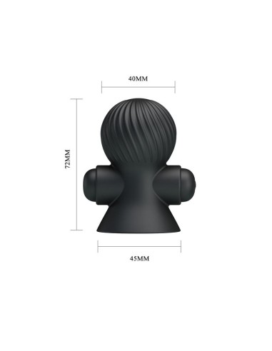 Funda para los Pezones con Vibracion Negro