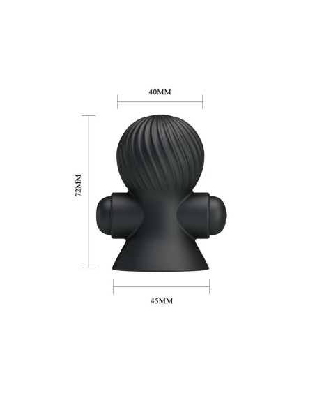 Funda para los Pezones con Vibracion Negro
