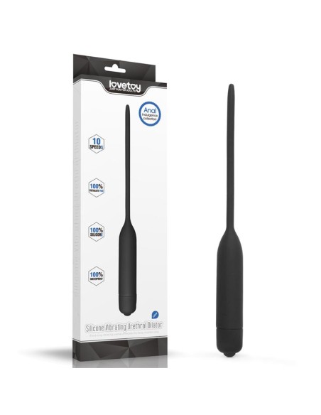 Dilatador de Uretra con Vibracion Negro