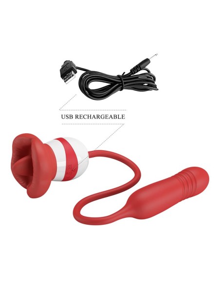 Estimulador de Boca Lameteo y Bala Vibradora con Thrusting Ashlyn