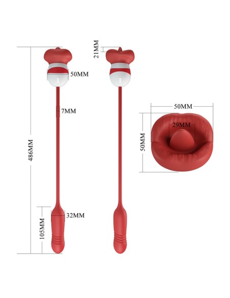 Estimulador de Boca Lameteo y Bala Vibradora con Thrusting Ashlyn