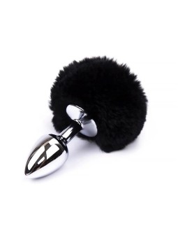 Plug Anal con Pompon Negro Talla S