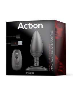 Asher Plug Anal con Control Remoto USB Magnetico Negro 2