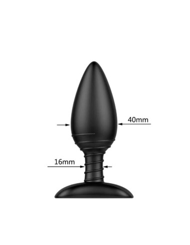 Asher Plug Anal con Control Remoto USB Magnetico Negro
