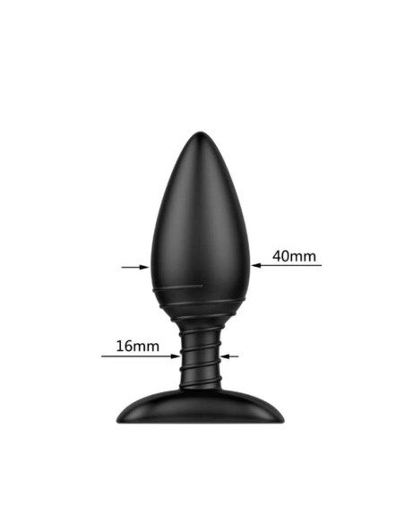 Asher Plug Anal con Control Remoto USB Magnetico Negro