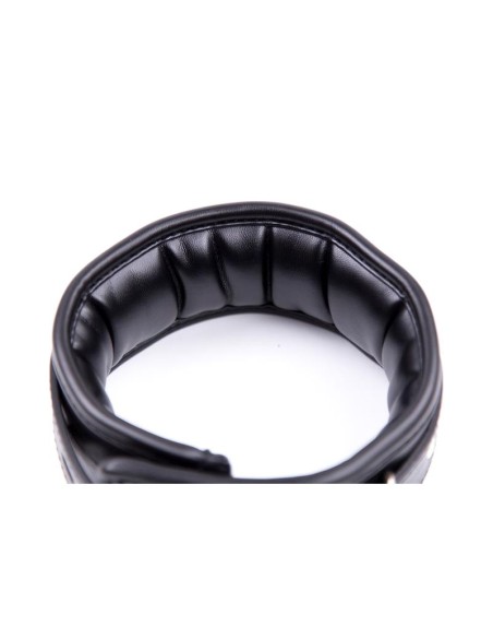 Collar con Correa de Metal e Interior Acolchado Negro