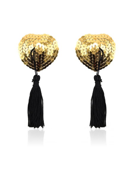 Pezonera de Corazon con Lentejuelas Doradas