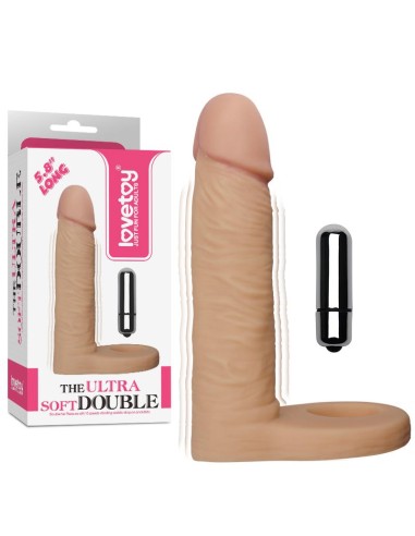 Dildo The Ultra Soft Double con Vibracion 58 Natural