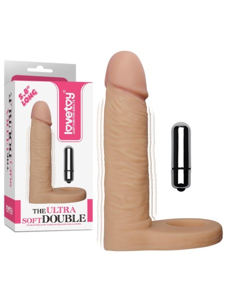 Dildo The Ultra Soft Double con Vibracion 58 Natural