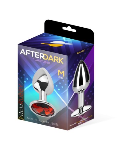 Plug Anal con Joya Rojo Rubi Talla M Aluminio