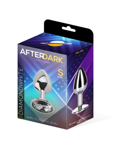 Plug Anal con Joya Color Blanco Diamante Talla S Aluminio