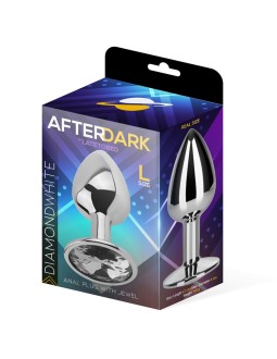 Plug Anal con Joya Color Blanco Diamante Talla L Aluminio 2