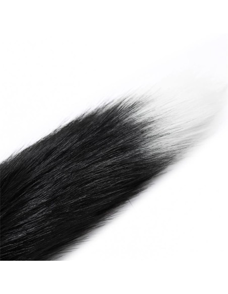 Plug Anal con Cola de Zorro Negro y Blanco Plug Anal con Cola de Zorro Negro y Blanco