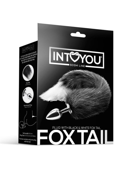 Plug Anal con Cola de Zorro Negro y Blanco Plug Anal con Cola de Zorro Negro y Blanco