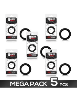 Pack de 5 Anillo Pene Silicona Liquida 34 cm