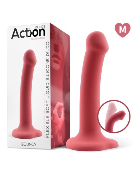 Bouncy Dildo Silicona Liquida Hiper Flexible 7 18 cm Talla M Burgundy Bouncy Dildo Silicona Liquida Hiper Flexible 7 18 cm Talla M Burgundy