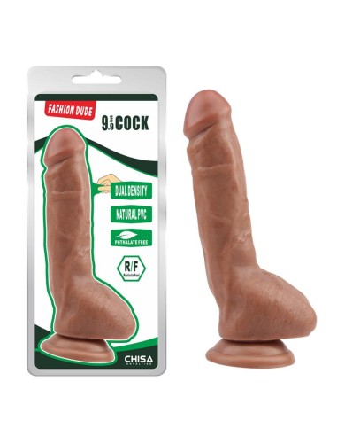 Dildo Dual Density Fashion Dude 23 x 43 cm Bronceado