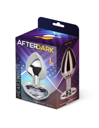Plug Anal con Joya de Corazon Blanco Talla L