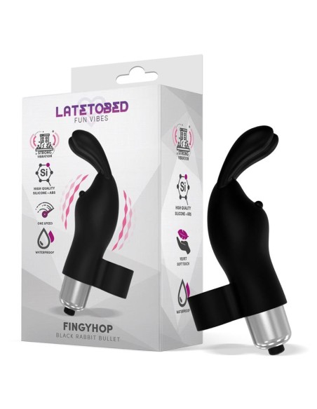 Fingyhop Bala Vibradora con Conejito Siicona Negro Fingyhop Bala Vibradora con Conejito Siicona Negro