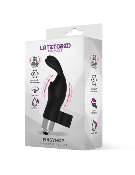 Fingyhop Bala Vibradora con Conejito Siicona Negro Fingyhop Bala Vibradora con Conejito Siicona Negro