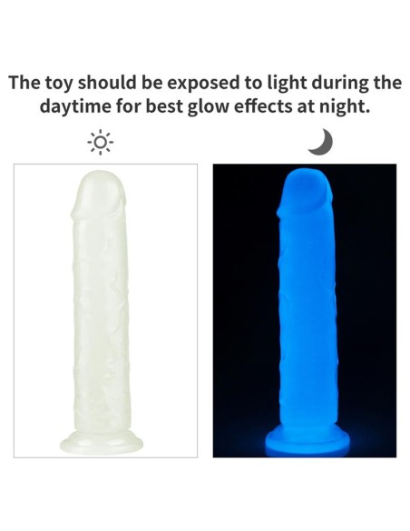 Dildo Lumino 8 Luz Azul