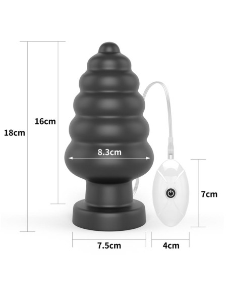 Plug Anal con Vibracion King Sized 7 Negro