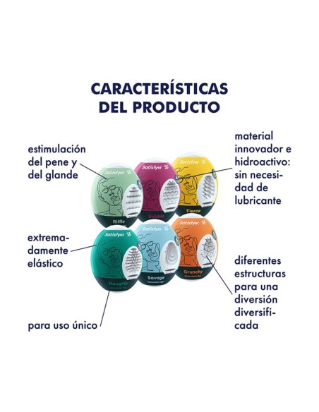 Set 6 Unidades Huevo Masturbador