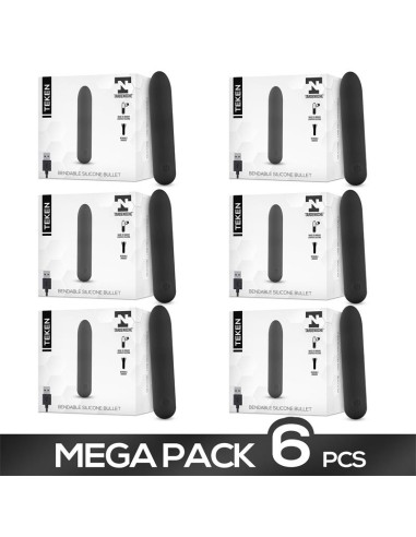 Pack de 6 Teken Bala Vibradora Flexible Silicona Liquida Unibody