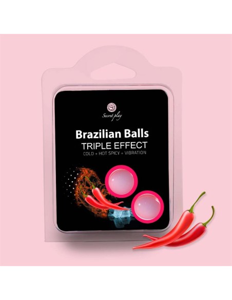 Set 2 Brazilian Balls Triple Efecto Calor Frio y Vibracion Set 2 Brazilian Balls Triple Efecto Calor Frio y Vibracion