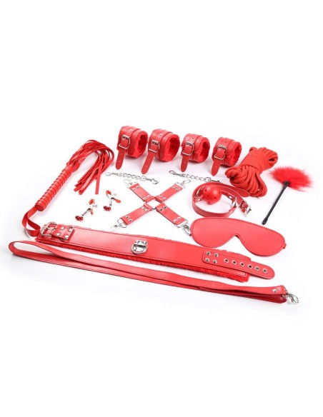 Set de Bondage 10 Piezas Rojo Set de Bondage 10 Piezas Rojo