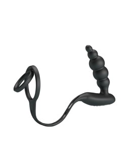Plug Anal con Anillo para el Pene con Vibracion